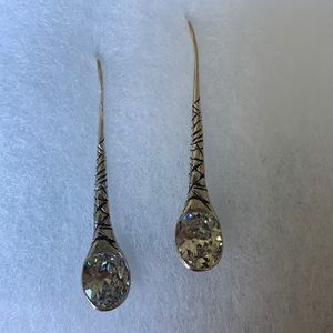 SILPADA Sterling Silver Etched 'Falling Star' Cubic Zirconia Earrings